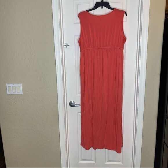 Three Seasons Maternity Coral Color Maxi Dress Size 2X - Picture 7 of 8